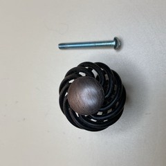 Gliderite 1.5” Twisted Birdcage Cabinet Knobs, Rustic Bronze, Lot-4, 1.5” Screw