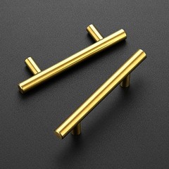 1 PCS Brushed Brass Stainless Steel Cabinet Drawer Handle Pull 3 Hole 5 Inch
