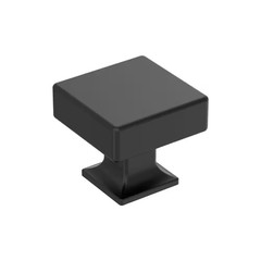 Lintel 1-1/4 In. (32Mm) Length Matte Black Classic Square Cabinet Knob