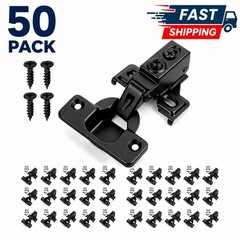 50 Pack Soft Close Cabinet Hinges, 1/2 Overlay, Built-in-Damper, 100° Opening