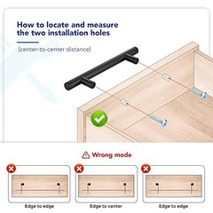 Set of 10 Cabinet Handles with 3″ Hole Center, Matte Black, T-Shaped