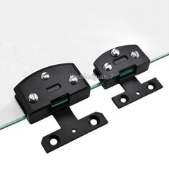 8PCS Zinc Alloy Glass Cabinet Hinges Display Wine Cabinet Door Hinge No Drilling