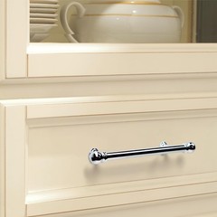 6 Pack Polished Chrome Kitchen Cabinet Handles 5 Inch(128mm) Hole Center Soli…