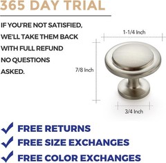 30 Pack Brushed Nickel Cabinet Knobs | Round Shape