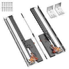 SIGOE18 Inch Push to Open Drawer Slides, Soft Close Bottom Mount Drawer Slide…