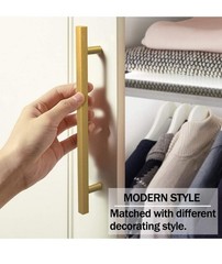 20Pcs Gold Brass Brushed Kitchen Cabinet Handles Square Hardware Drawer Pulls