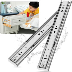 Soft Close Stainless Steel Drawer Slides – Full Extension, 5 Pairs, 10-24 Inch