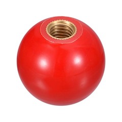 M8 Copper Thread 30mm Dia Threaded Ball Knobs for Machine Handle, Red