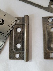 20 Pieces Non Mortise Hinges Antique Brass 2″H x 1-3/8 Perfect for Cabinets