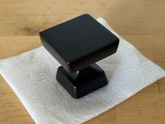 Lot of 20 Black Cabinet Knobs 1-1/8″ Matte Square Metal For Drawer Dresser New