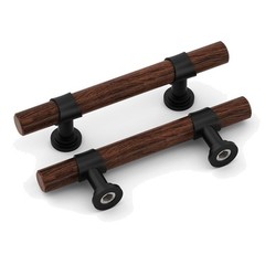 Modern Black Walnut Wood Grain Drawer Pulls – 10 Pack
