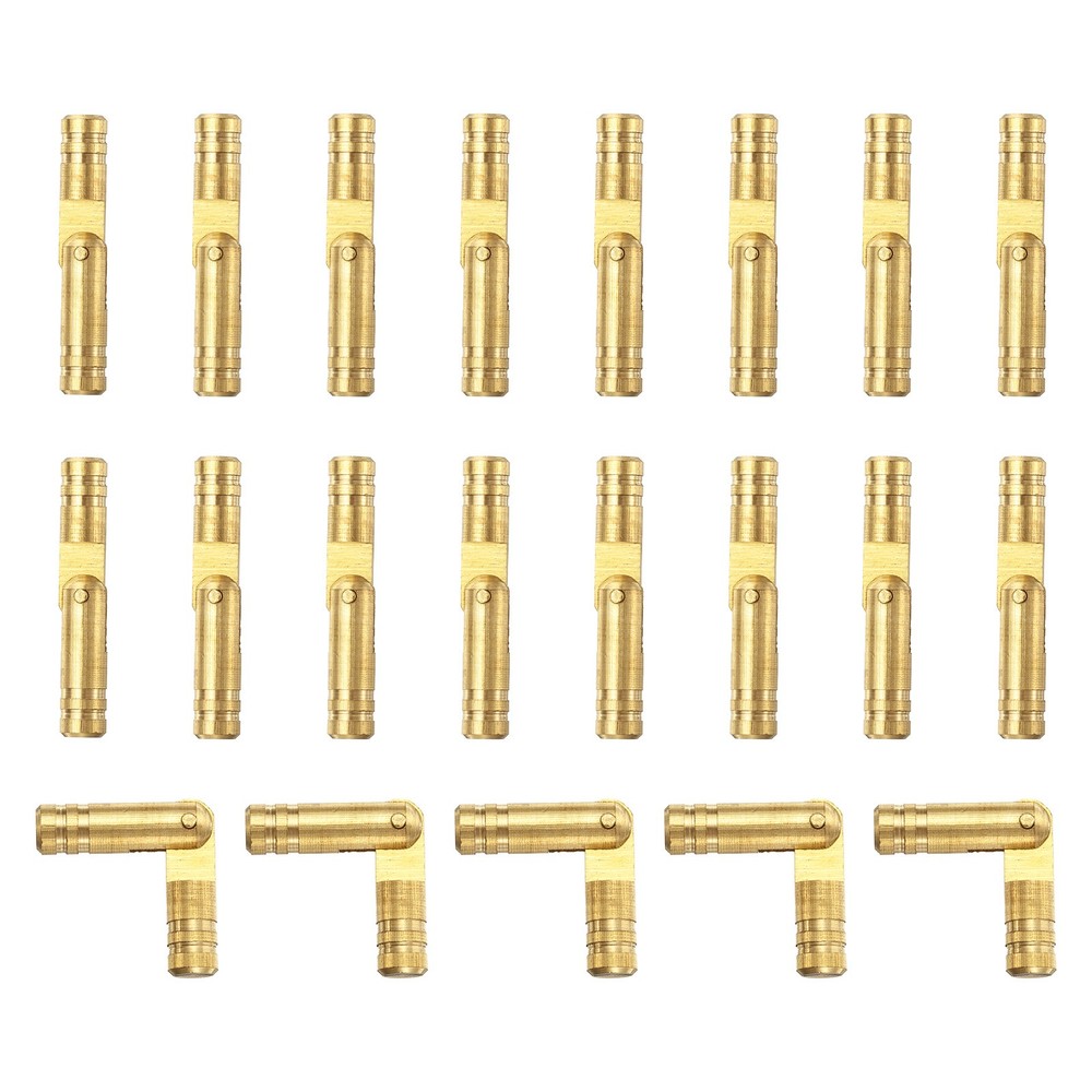20Pcs Invisible Barrel Hinges, 5x30mm Brass Concealed Hinge, Gold