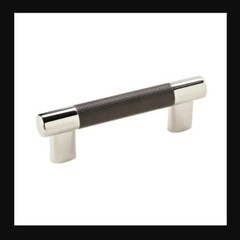 3 and 3-3/4 Inch Dual Center Esquire Cabinet Pull Polished Nickel / Black Bronze