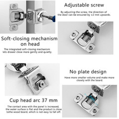 20Pack Compact Concealed Kitchen Cabinet Door Hinge 105° Close 1/2″Overlay