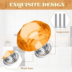 20 Pieces Crystal Cabinet Knobs 30 mm Drawer Pulls Colorful Dresser Knobs Cry…