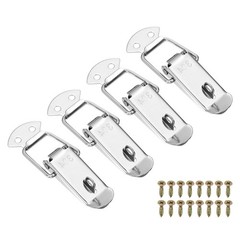 4 Pack 0.8″ 304 Stainless Steel Spring Loaded Toggle Latch W Lock Screw Silver