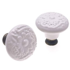 M MIMHOOY 12Pcs White Ceramic Cabinet Knobs Floral Dresser Drawer Knobs with …