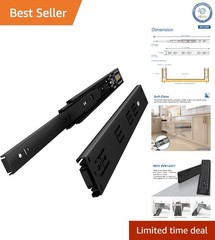 Alloy Steel Soft Close Drawer Sliders 22″ with 100lb Capacity, Side Mount Design