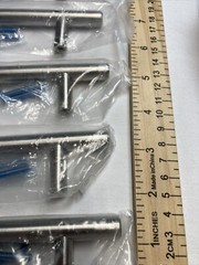 Pack Of 5 Kitchen Cabinet Pulls Satin Nickel Round T Bar Handle Factory Sealed