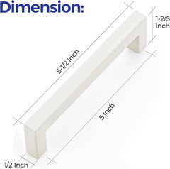 Ravinte 1 Pack 5 Inch Kitchen Square Cabinet Handles White Drawer Pulls for Cupb