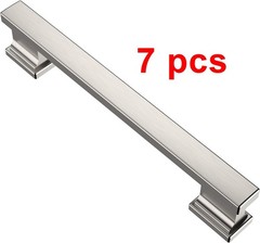 Alzassbg 7 Pack Brushed Satin Nickel Cabinet Pulls 5 Inch (128mm) Solid Heavy