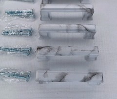 Marble Look Metal Kitchen Or Bathroom Cabinet Or Drawer Pulls Set Of 10