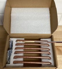 Goo-ki Ant Copper Metal Drawer Pulls 5” Center 6 Pc Set Rounded Bar Design NEW