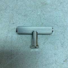 Signature Hardware Brixlee Reeded Brass T Knob – Brushed Nickel/Polished Nickel