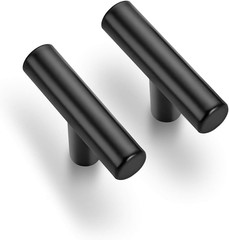 Matte Black Cabinet Pulls Cabinet Handles Single Hole 10 Pack | 2 Inch Length, S