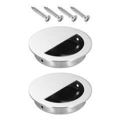 2Pcs 70mm Dia Recessed Door Handles CABINETS DRAWERS Hidden Concealed Door Pulls