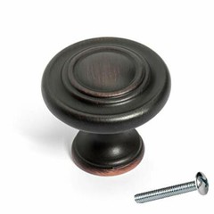 25 Pack x Dynasty Hardware 3 Ring Cabinet Hardware Knob, Venetian Bronze