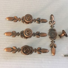 SET OF 4! PROBRICO KNOBS W/ BACKPLATES OIL RUBBED ZINC ALLOY