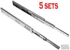 Set of 5 Soft-Close Ball Bearing Drawer Slides Full Extension 12″-24″ 100lb