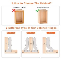 Kimdot 4 Pack Frameless Full Overlay Soft Close Cabinet Overlay, Nickel