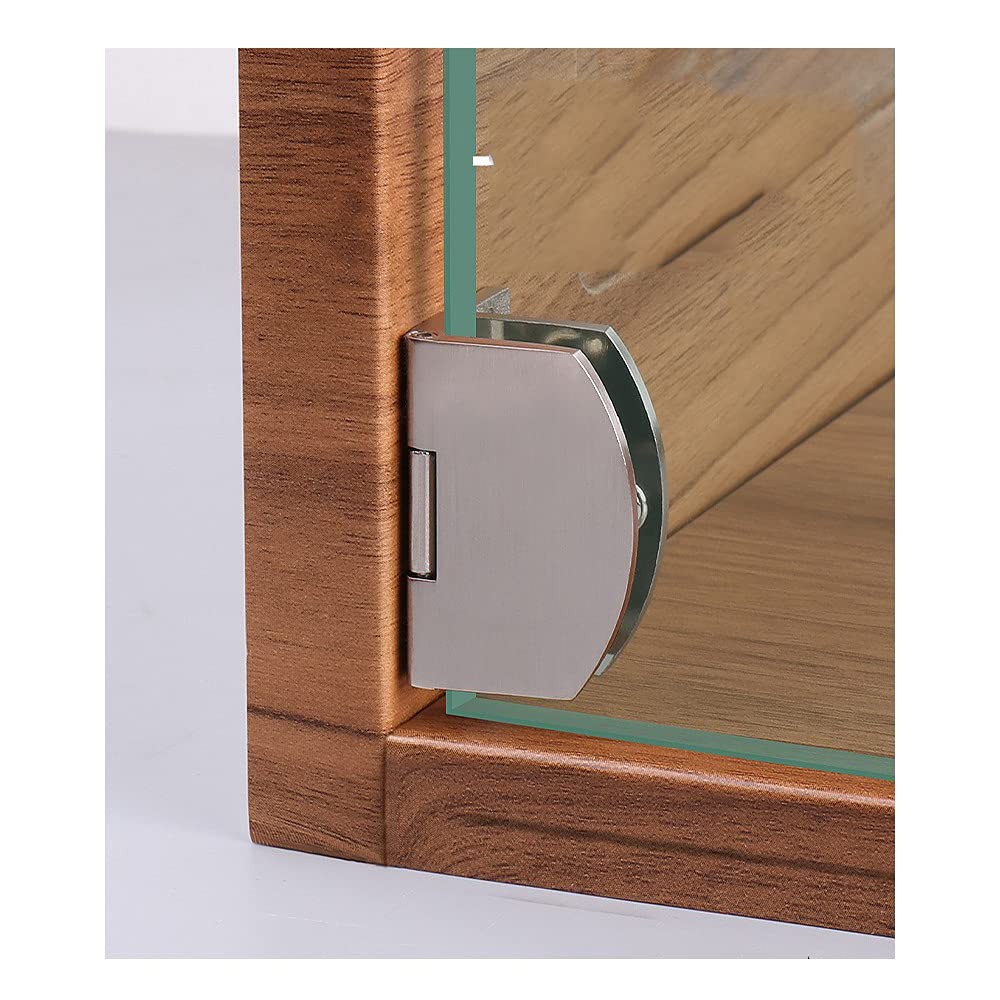 2-piece 90° Glass Cabinet Hinges for 5-7mm (Silver) Silver 2 Pieces