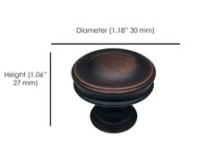 Cabinet Knob Oil Rubbed Bronze Round Transitional Decorative Kitchen Drawer Pull