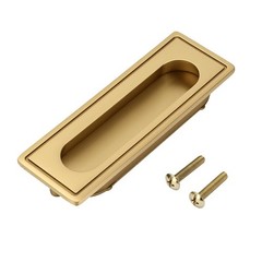 Recessed Handle Brass Flush Pull with 2 Screws – for Sliding Door Drawer Cabinet