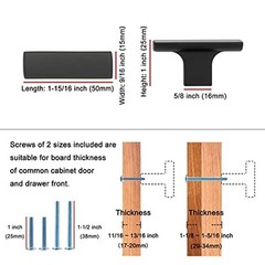 20-Pack Cabinet Knob – Pull Handle (50mm / 2 Inch), Knob – 20Pcs Black Modern