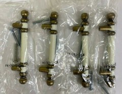 (4) NEW AMEROCK BRASS/WHITE, 3″ CENTERS #743-1-CW DRAWER OR CABINET DOOR PULL