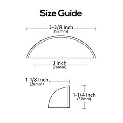 10 Pack 3 Inch 76mm Hole Centers Brushed Brass Cabinet Cup Pulls, AL3031BB