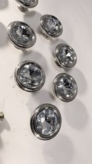 Unique Set 10 Clear Glass Rhinestone Jeweled Door Knobs Q