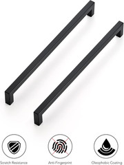 20 Pack 11-5/16 Inch Square Cabinet Handles Matte Black Pulls Drawer Hardware Ki