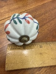Antique Blue white Porcelain Ceramic Floral Drawer Cabinet Knobs Pulls Lot 6