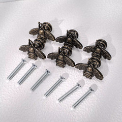 Retro Bee Shaped Metal Cabinet Handles 6 Pack Drawer Knobs Furniture Hardware