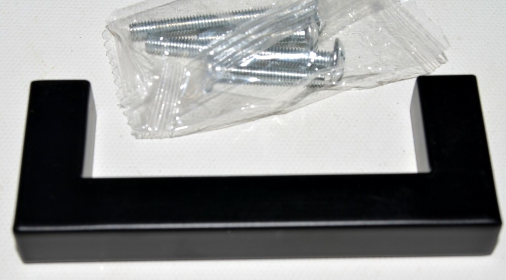 10 Pack Square Bar Matt Black Drawer Pull 3.5 inch LSJ12BK76 3 inch Center