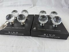 BINO Luxurious 8 Piece Crystal Drawer Knobs Round Handle Cabinet NEW