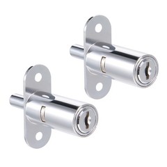 2pcs Drawer Desk Wardrobe Cabinet Push Plunger Lock With Keys 3/4″