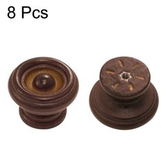 8Pcs 37x25mm Single Hole Wooden Drawer Pull Knobs Handles Red Brown Screw