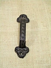 10 Rustic Cabinet Handle Cast Iron Drawer Pull Door Antique Style 5 1/2″ Cabin