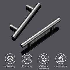 Aegero Matte Black Cabinet Pulls, 4 Pack, 5 in, 3 in Hole Center